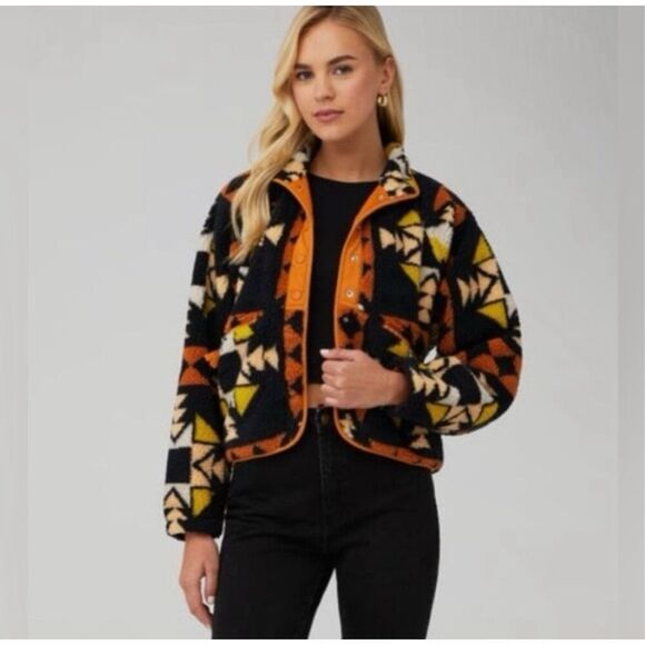 Free People Rocky Ridge Hit The Slopes Jacket In Night Sky Combo Size Small - Picture 4 of 10